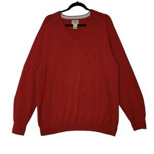 LL Bean Sweater Top Mens XL Red Long Sleeve Pullover Grandpacore‎ Classiccore